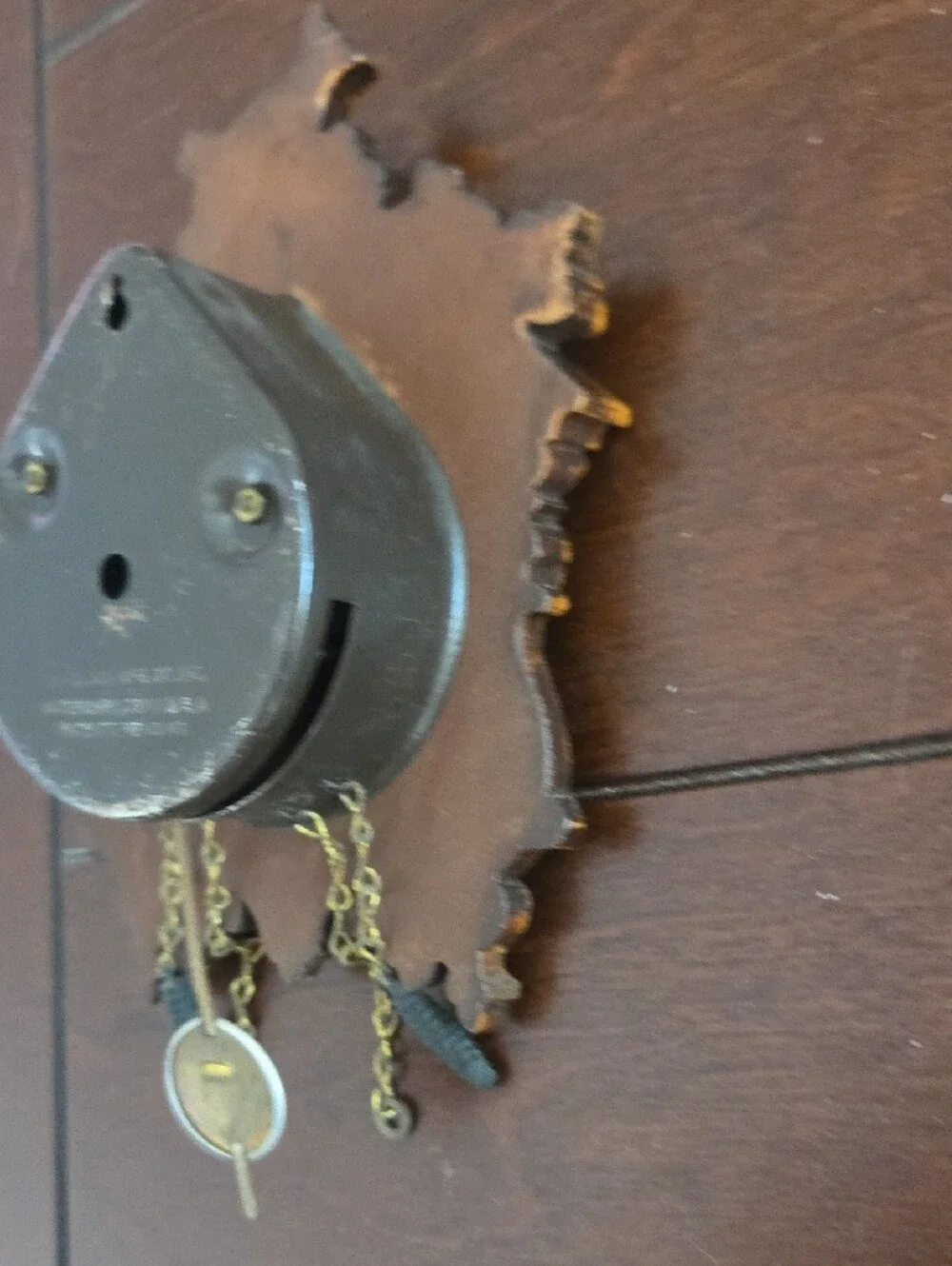 Lux Vintage Brown Mini Cuckoo Wall Clock - Lux Clock MFG For PARTS ONLY